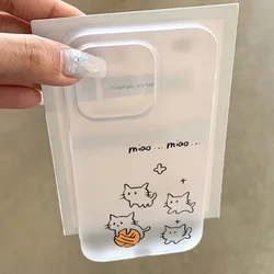 Translucent Soft Phone Case with Cute Black Cat Pattern - iPhone 12 Mini (1)