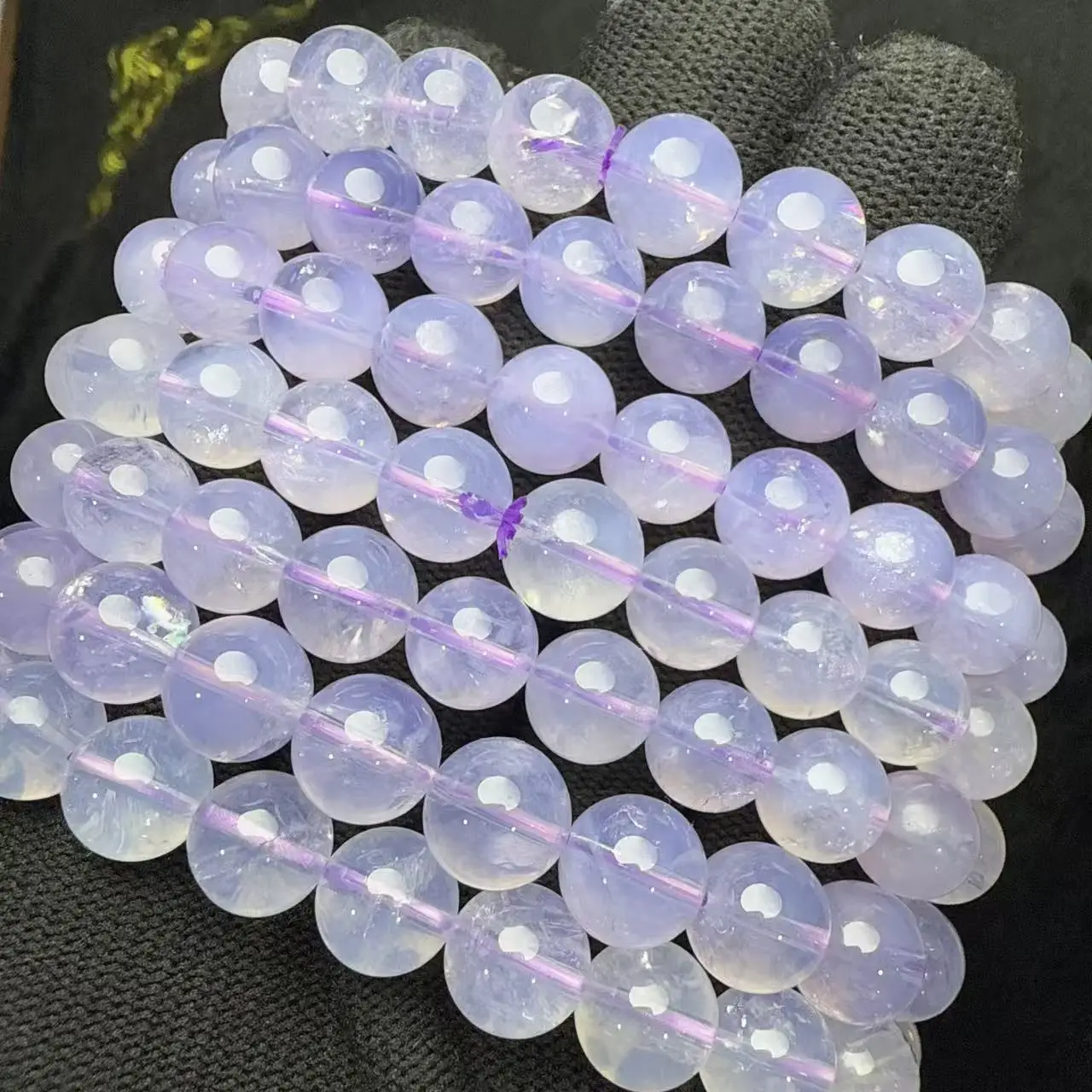 메이한 도매 천연 AAA 라벤더 자수정 문쿼츠 매끄러운 원형 스톤 루즈 비즈 주얼리 제작 디자인 DIY용