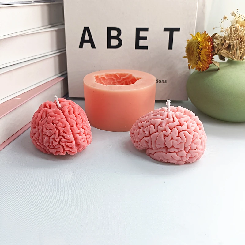 Candle Silicone Molds Artificial Human Brain 3D Resin Epoxy Organ Mould For Halloween Party Cake Decoration DIY Gift Moulds aromatherapy candle mold silicone mold silicone candle molds silicone candle mold candle mold cake mold