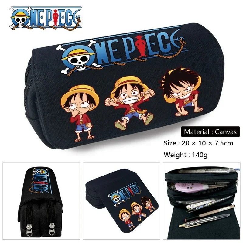 ONE PIECE Luffy Zoro Large Capacity Pencil Case Kawaii Canvas