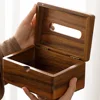 Black Walnut Tissue Dispenser Box Wooden Dining Table Paper Container Living Room Ornaments Tissue Paper Storage Box 2
