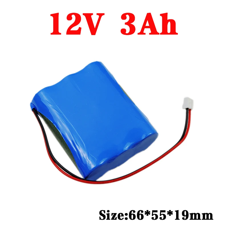 Nuovo pacco batteria 12V 18650 batterie ricaricabili agli ioni di litio 3000mah 3S1P con scheda di protezione celle al litio BMS + caricabatterie 12,6V - immagine 2