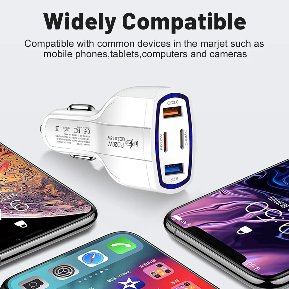    , 4 in 1, PD 20W, 2USB + 2PD ޴ , USB Tyoe C, ȭ, Ｚ, 12-30V