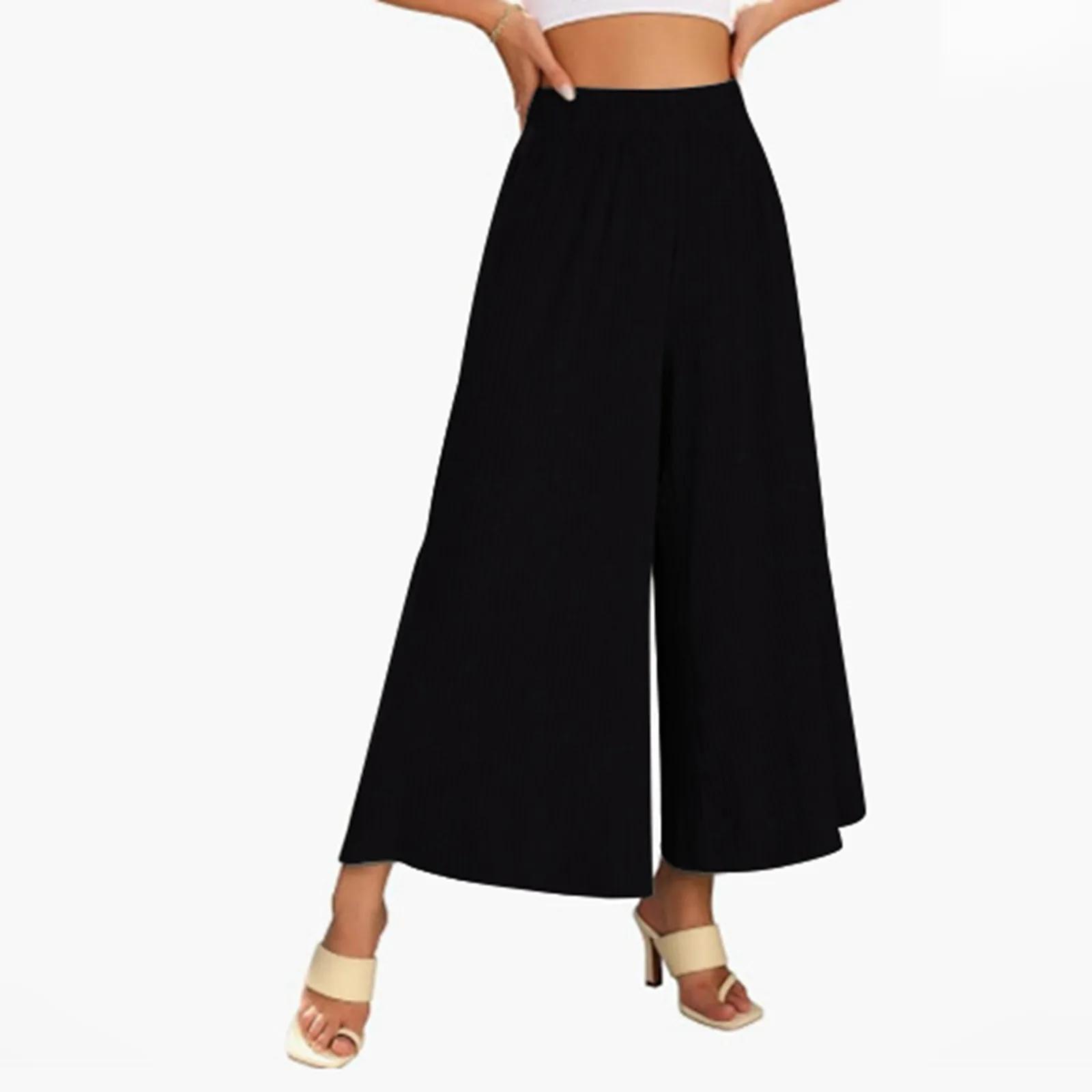 

Spring And Summer New High-Waisted Loose Casual Wide Leg Pants Women Fashion Commuting Solid Colour Loose Baggy Trousers