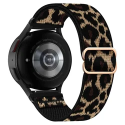 Versatile Nylon Loop Sports Strap - 20/22mm Braided Band Bracelet for 1PCS 20mm (Leopard print)