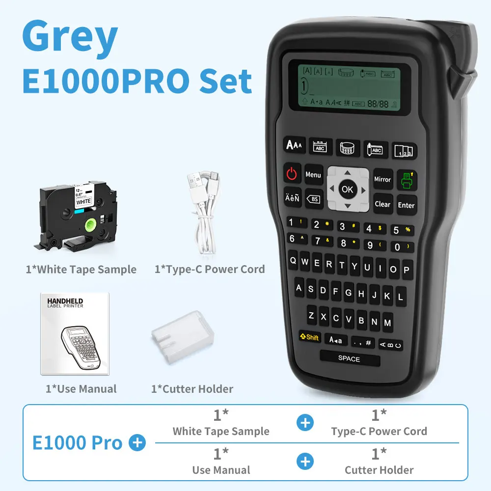 Portable Industrial Label Printer with 203dpi for Heat Shrink Tubing and Cable Labeling