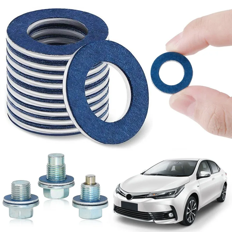 Oil Drain Plug Gasket Oil Drain Plug Seal Washer O Ring Gasket Car Oil Pan Drain Screw Gasket Engine Sump Oil Drain Bolt Seal Gasket 12mm Hole Nut Seal Ring for Toyota Lexus OE# 90430-12031