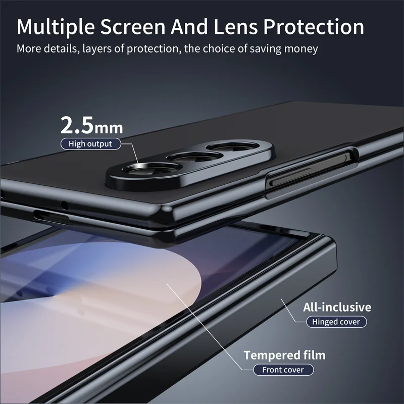 Premium Matte Protective Case with Built-in Screen Protector and Full-Body Hinge Protection