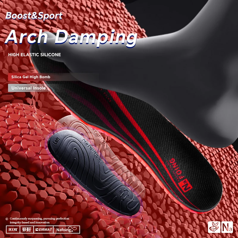 1 Pair Anti Slip Embedded Running Insoles-Comfortable Light High Elastic Air Cushion, Shock Absorption Insoles for Men Women