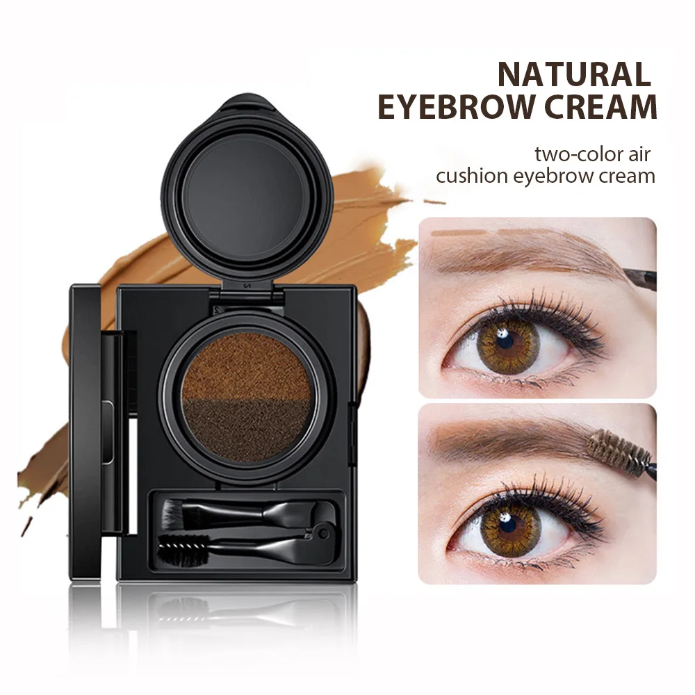 كريم حواجب GECOMO ذو وسادة هوائية بلونين مقاوم للماء والعرق يدوم طويلاً