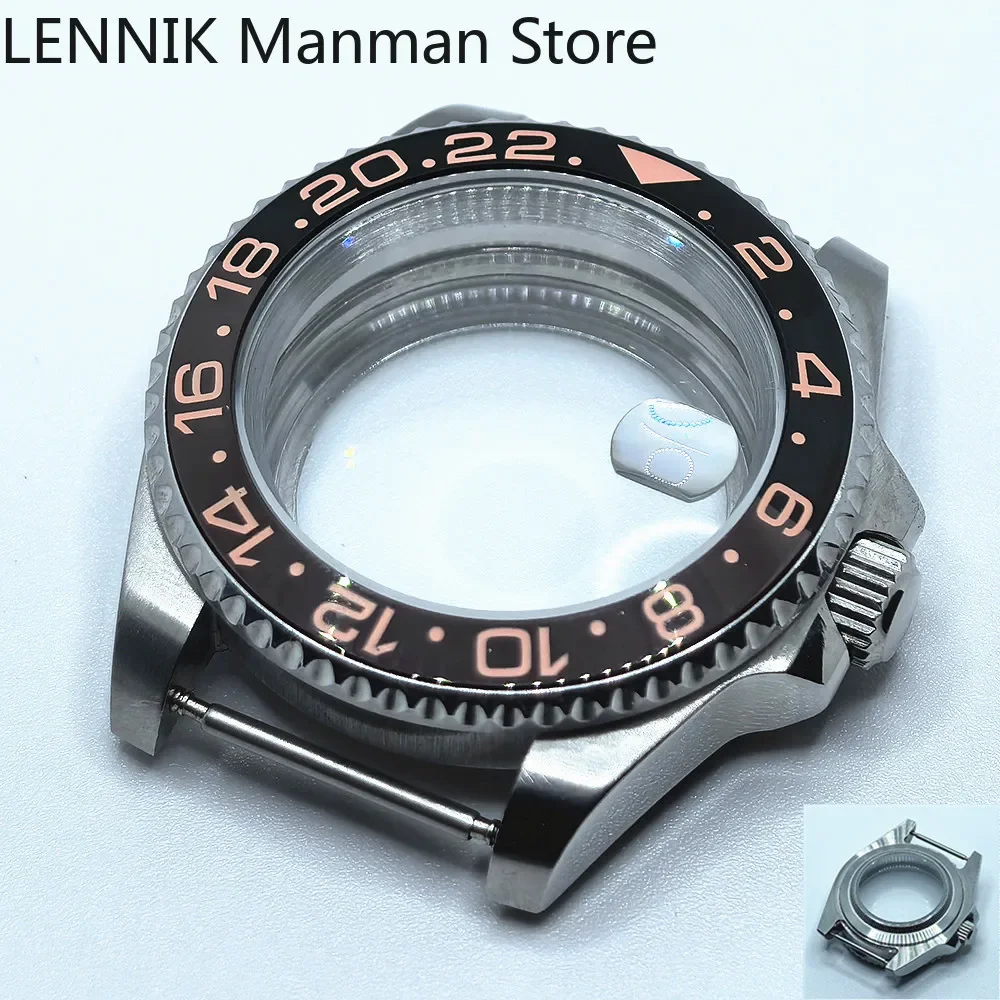 40mm Black PVD Watch Case with Transparent Back Glass