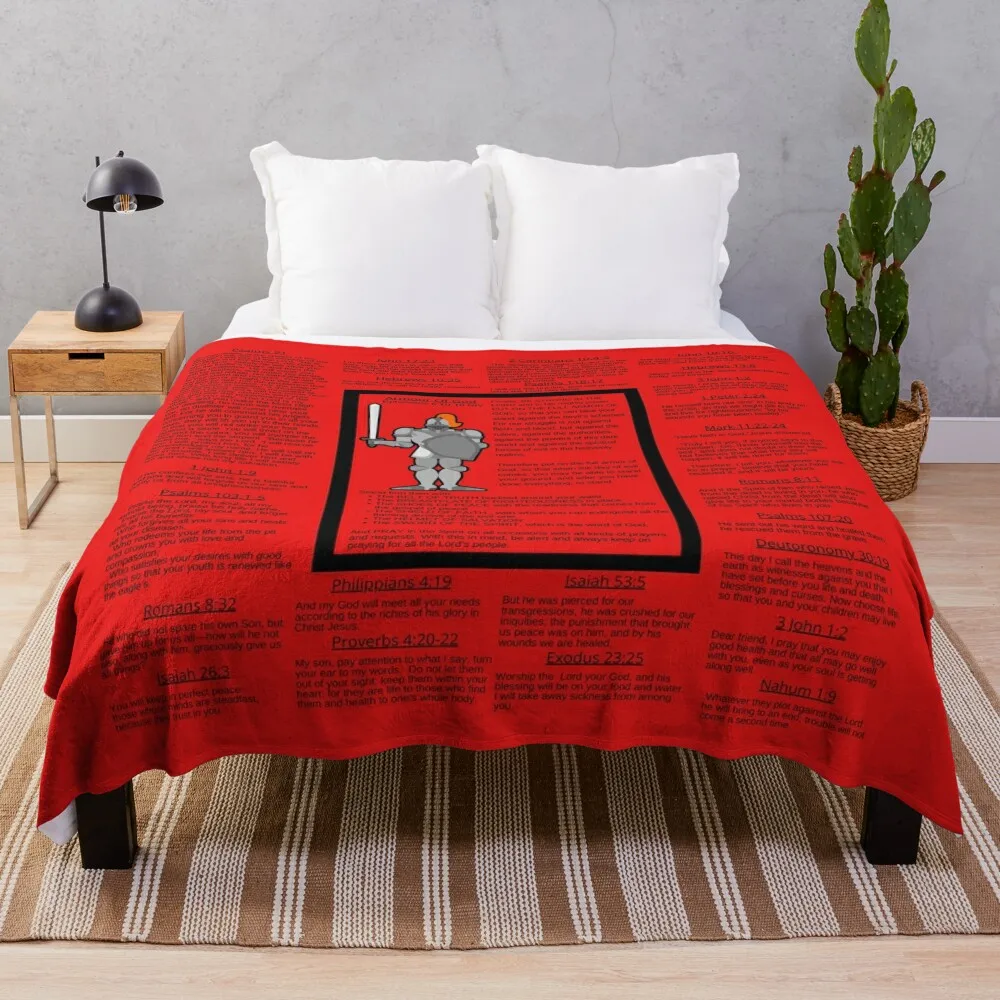 

Armour Of God Prayer Blanket (NIV)- Red Throw Blanket Furry Blanket