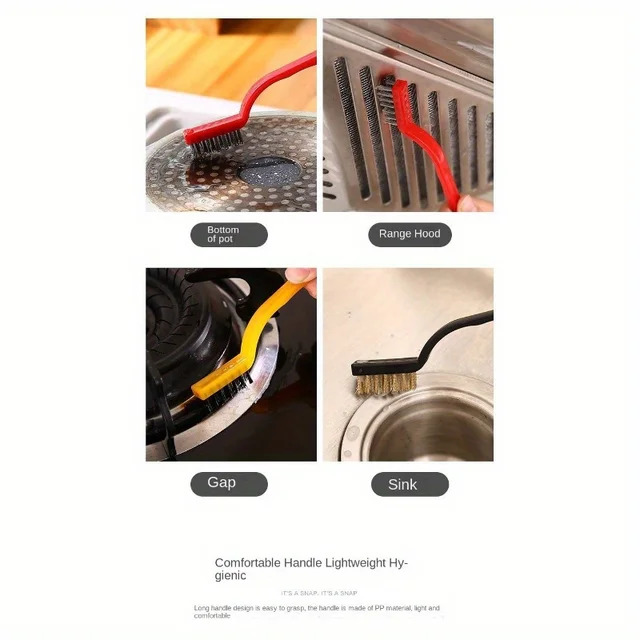 Brosses de livres de cuisinière à gaz d'inspiration japonaise, épurateurs de cuisine polyvalents, cagoules de cuisinière, sols, meubles, 3 pièces 6