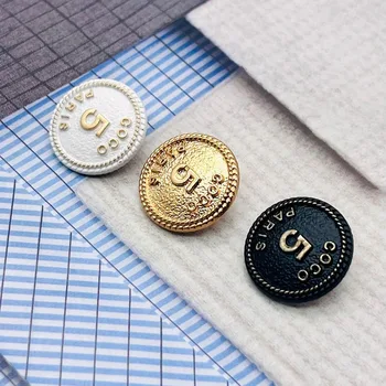 Luxury Design Golden Black White 5 Five Number Round Metal Buttons 1