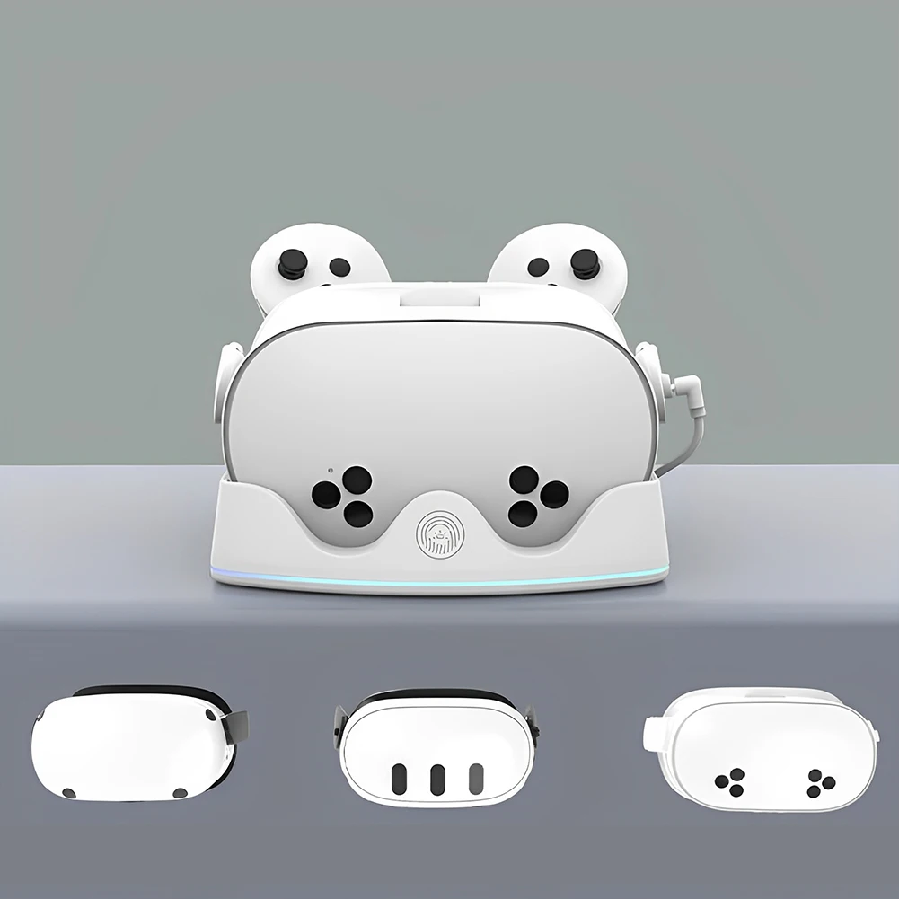 메타 퀘스트 3S VR 헤드셋용 충전 거치대, RGB 조명이 있는 고속 충전 스테이션, 메타 퀘스트 3S/퀘스트 3/퀘스트 2 호환