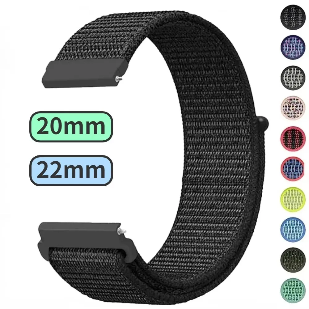 Nylon Loop Strap - Comfortable Sport Bracelet, 20mm & 22mm