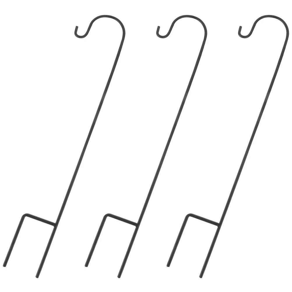 Wall Mount Hooks 3 Pcs Heavy Duty Clothes Rack Multi-purpose Iron Hooks 6*42cm Garden Lantern Hanger Shepherds Bird Feeder Multipurpose Deck