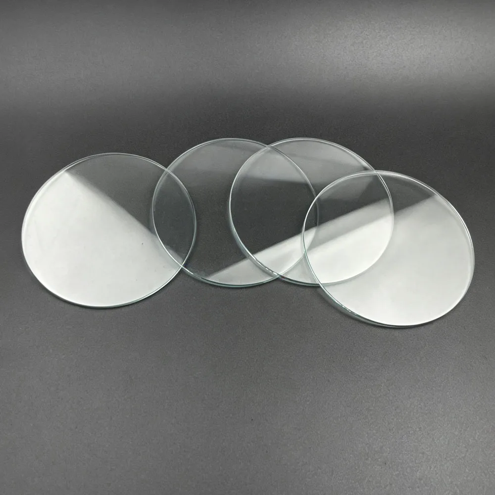 Transparent Flat Round Glass Replacement Part - Various Diameters Available