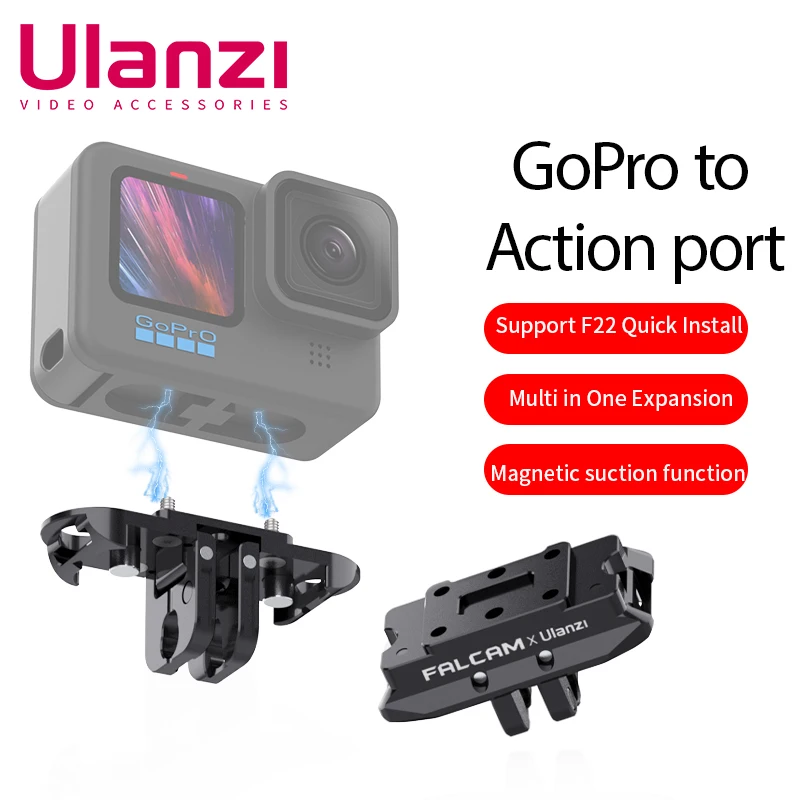 

FALCAM Magnetic Base for GoPro to DJI Action Camera Conversion 1/4" Standard Screw Support F22/Arca-Swiss Plate Adapter Mount