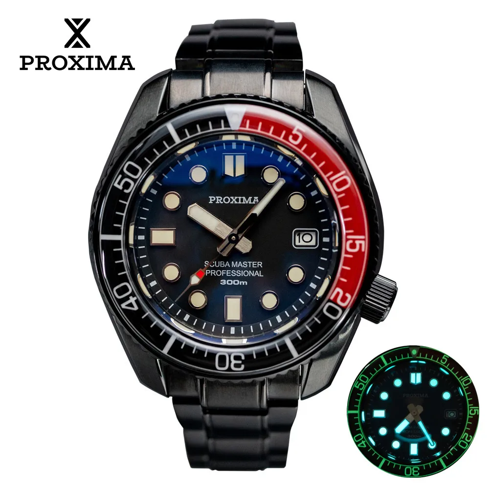 

Proxima MM300 Luxury Watch Automatic Mechanical Men's WristWatch NH35/PT5000 /SW200 Black Case Sapphire Crystal Men Watches