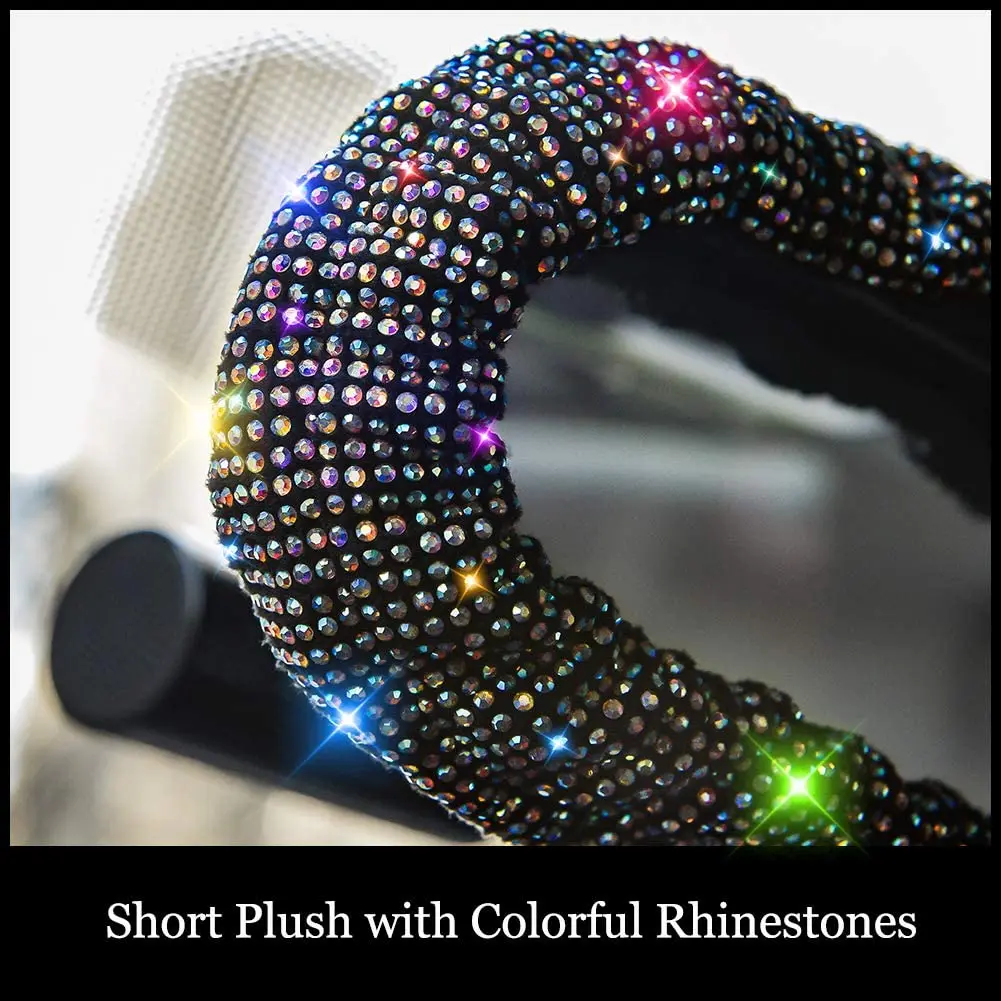 Diamond Car Rear view Mirror Cover Stretch Elastic Crystal Auto Interior Rear View Decoration Bling Car Accessories For Women