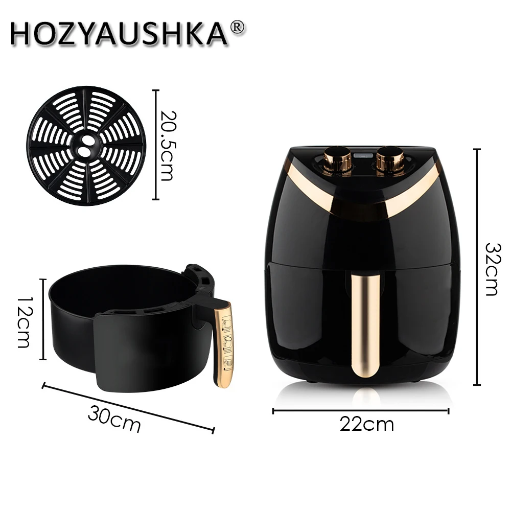 Air fryer QM-006, 3000W, 6L large capacity, temperature control, time control, mechanical handle 6