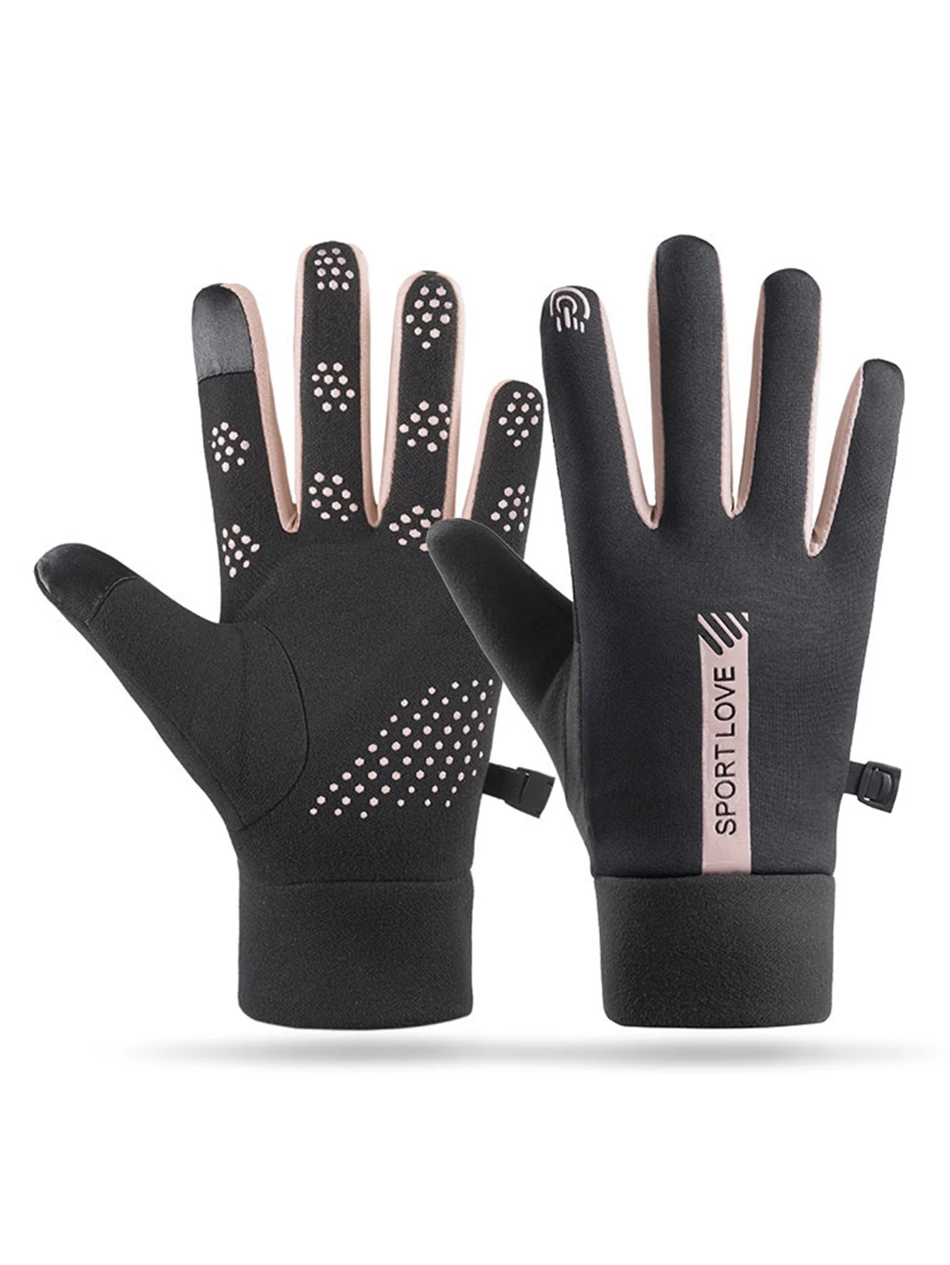 Cycling Gloves Womens Autumn and Winter Sports Warm Gloves Waterproof and Anti Slip Wind Cold Resistant Outdoor Activity