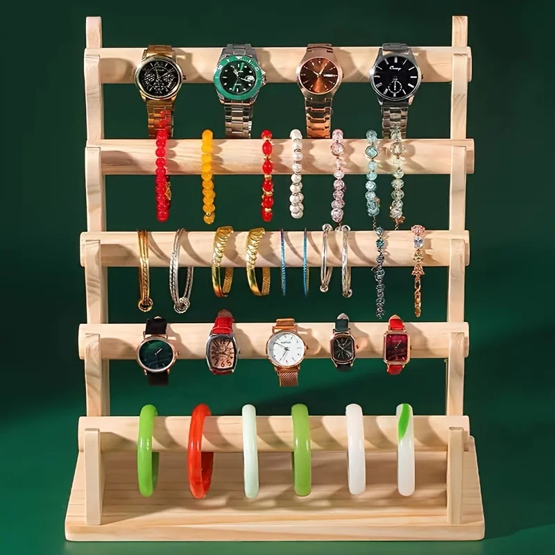 Solid wood bracelet display frame bracelet frame jewelry frame watch frame jewelry frame hair ring head rope storage rack 4