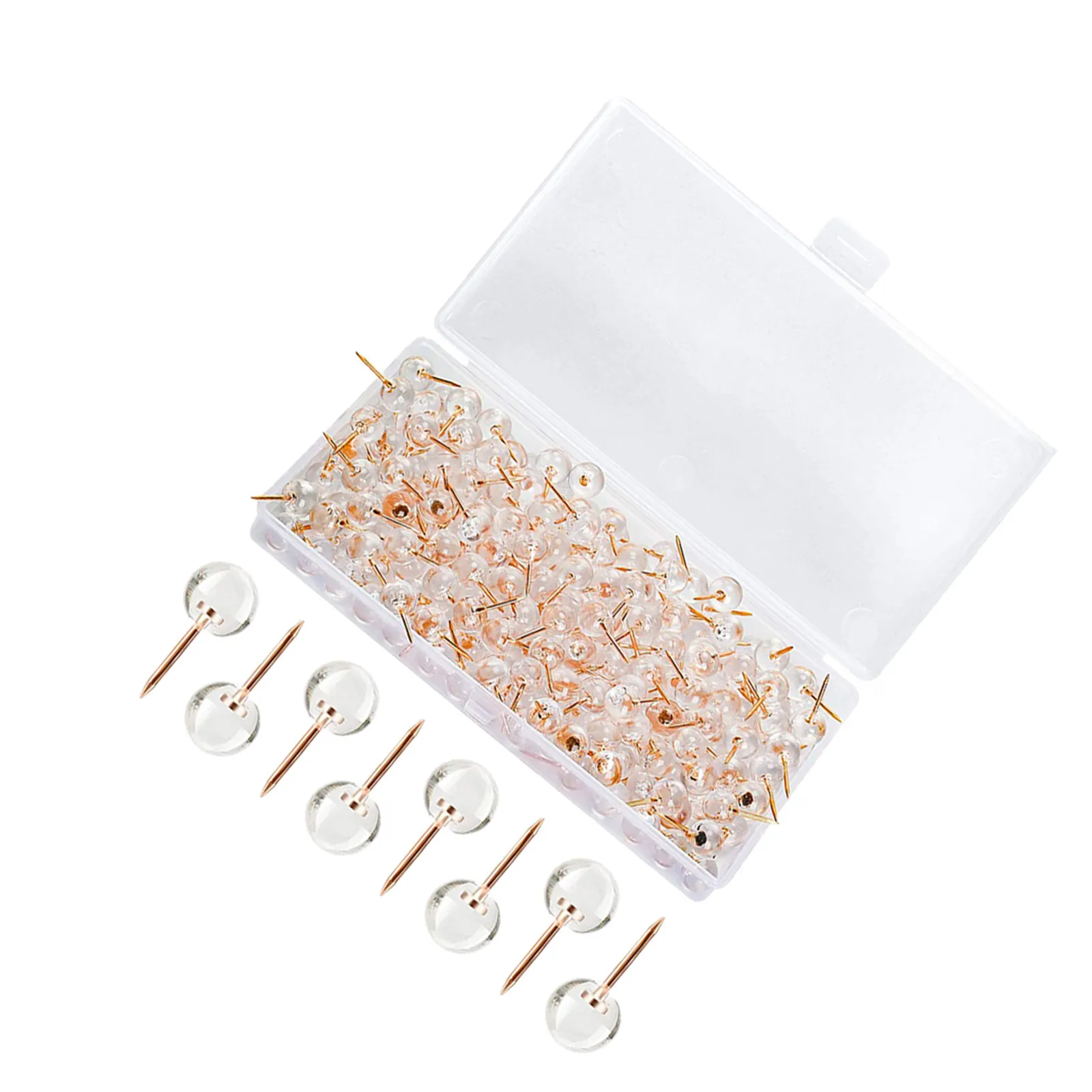 50Pcs 투명 압정 컴팩트 볼 헤드 푸시 핀 간편한 사용 다기능 코르크 보드 지도 액세서리 일상용 책상 용품
