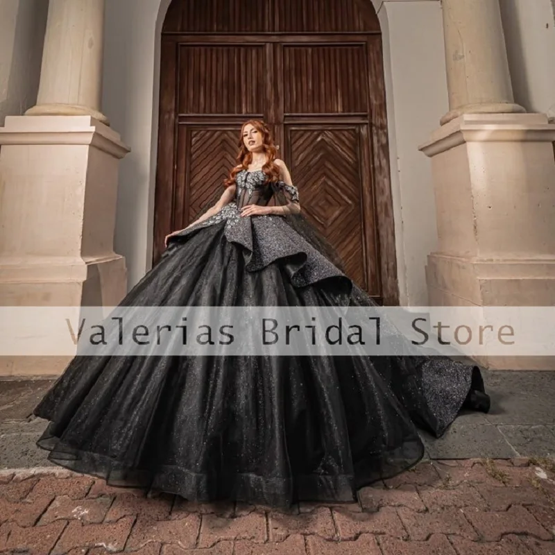 

Black Quinceanera Dress 2024 Exquisite Appliques Beads Sequined Ball Gowns Birthday Party Gowns Vestidos De 15 Quinceañera