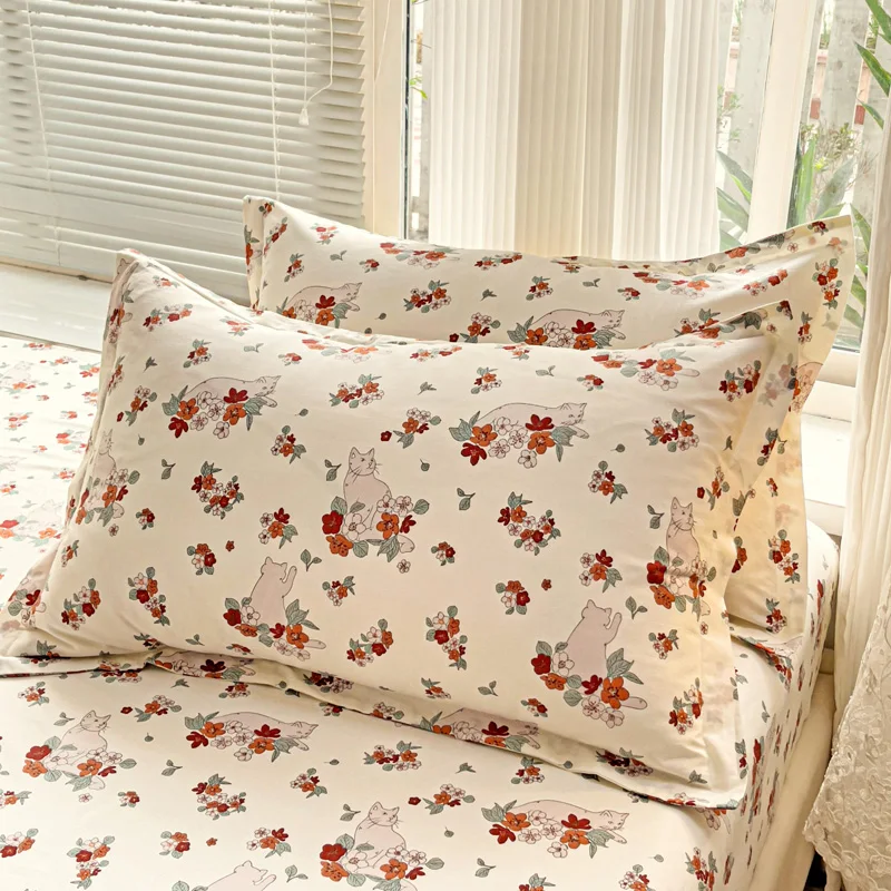 FloralStylePillowcaseHomeBedPillowslip100CottonPillowCover