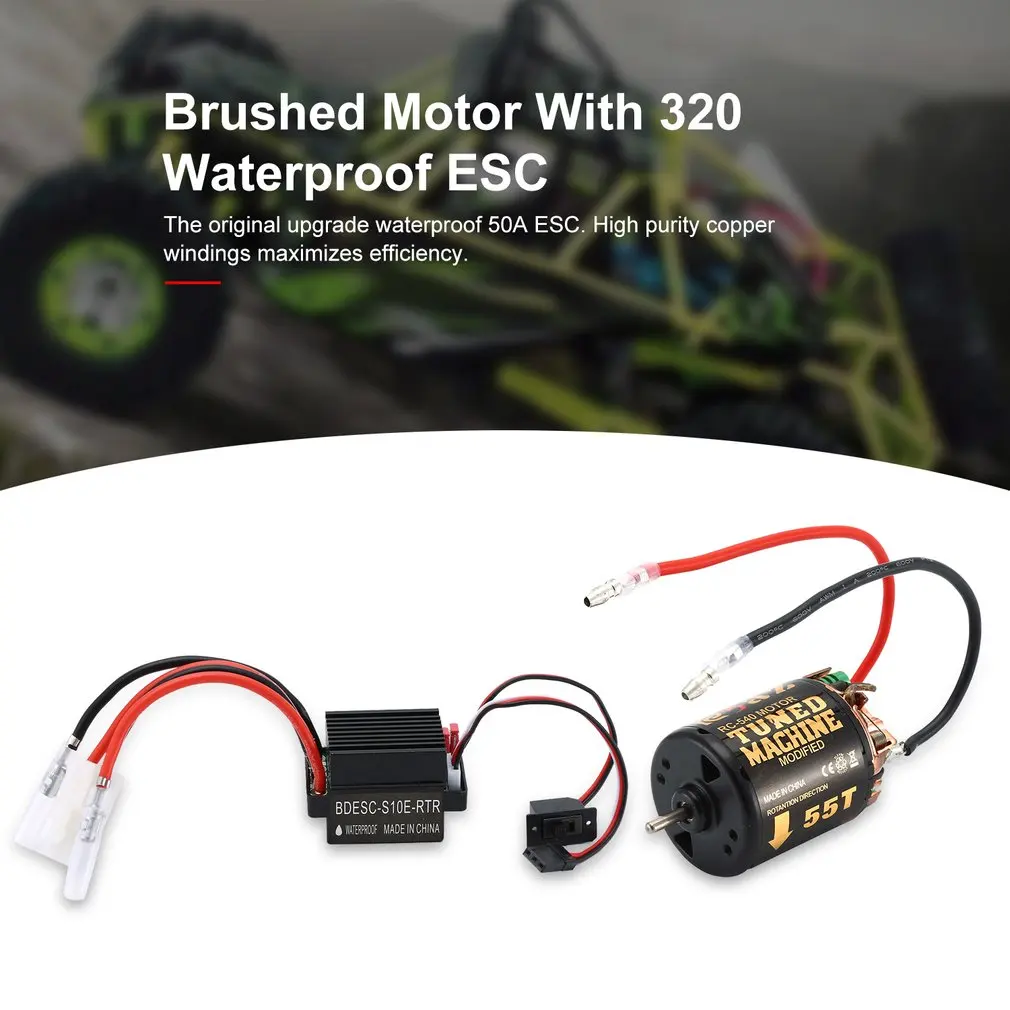 RC 540 35T 45T 55T Brushed Motor With 320 Speed Controller Waterproof ESC For Traxxas For Hsp Redcat Tamiya