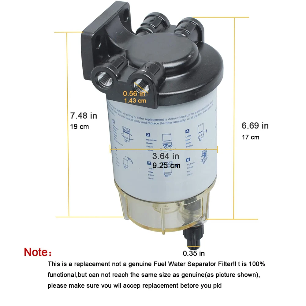 Fuel Filter Fuel Filter Water Separator HUALIC S3213 Fuel Filter Water Separator Assembly Outboard For Mercury Quicksilver OMC Marine Engine Boat 10 Micron Filter Kit