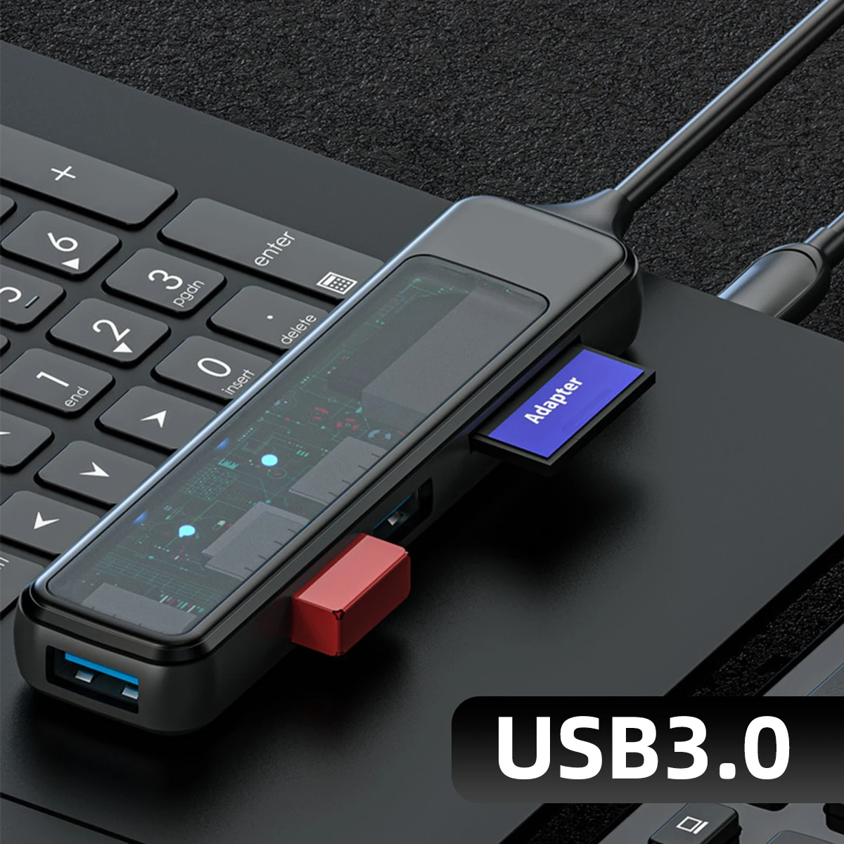 

5 In 1 Type C 3.0 Hub Adapter With Sd Tf Card Reader Fast Charge Data Transfer For Macbook Notebook Computer USB-A USB C Hub