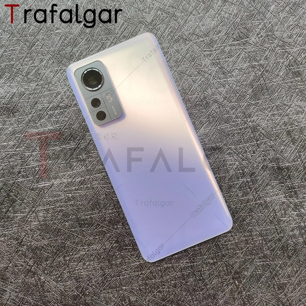 Glass Phone Back Cover For Xiaomi 12 12X Battery Back Cover Glass Panel Rear Housing Case With Camera Lens Replacement+Adhesive 2201123G 2201123C