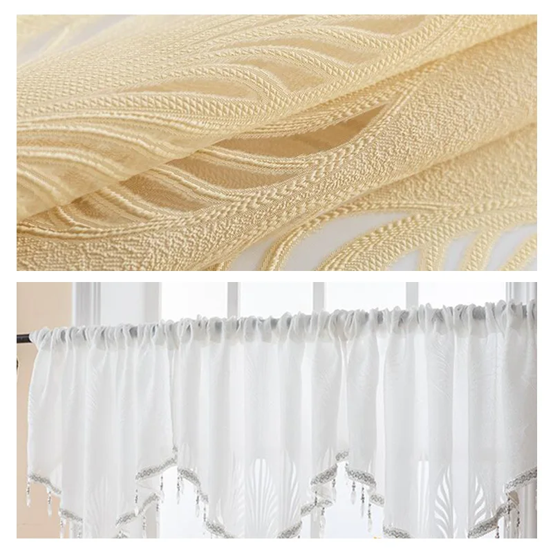 3pcs-130x-60cm-Solid-Color-Triangle-Curtain-Tassels-Crystal-Beads-Trim-Kitchen-Short-Window-Valance-Shading.jpg 3 db 130X 60 Cm -Es Szilárd Színű Háromszög Függönyboutcák Kristálygyöngyök Díszítés Konyha Rövid Ablak Velance Függöny Otthoni Dekoráció - Image 3