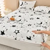 Winter Warm Fitted Sheet Stars Pinted Flannel Fleece Bed Sheet for Double Bed Queen/King Size All-inclusive Mattress Cover180 1