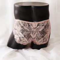 Men's Sexy Mid Waist Lace Breathable Briefs See Through Underwear Pouch Panties Men Sexy Lace Transparent Personal Briefs Bikini 2