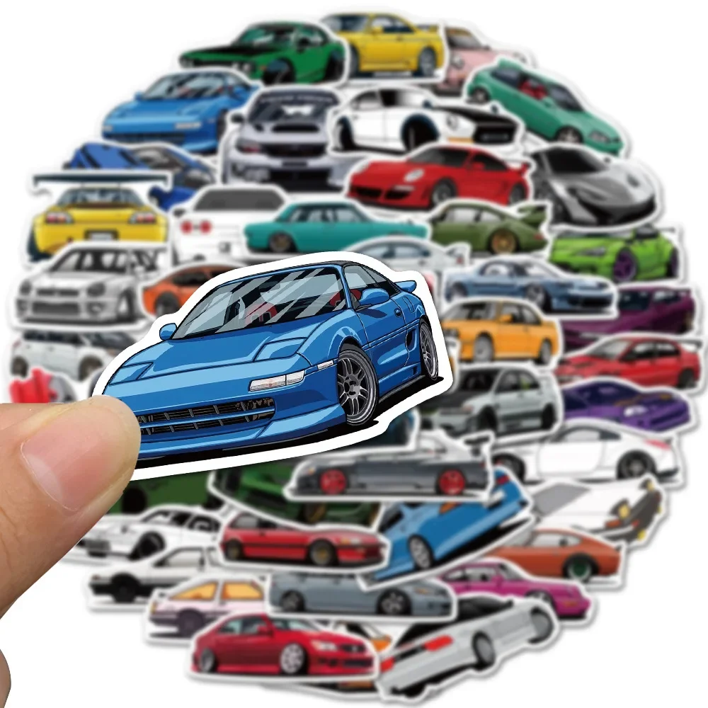 50PCS JDM Retrofit Racing Car Graffiti Stickers Laptop Guitar Luggage Bike Skateboard Waterproof Sticker Decal Kid Toy