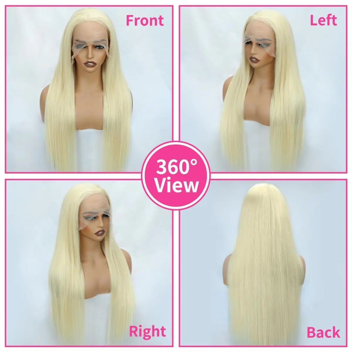 40 Inch 613 Lace Front Wig Human Hair 13X4 Blonde Straight HD Transparent Lace Frontal Wigs Human Hair 250% Density Human Hair 5