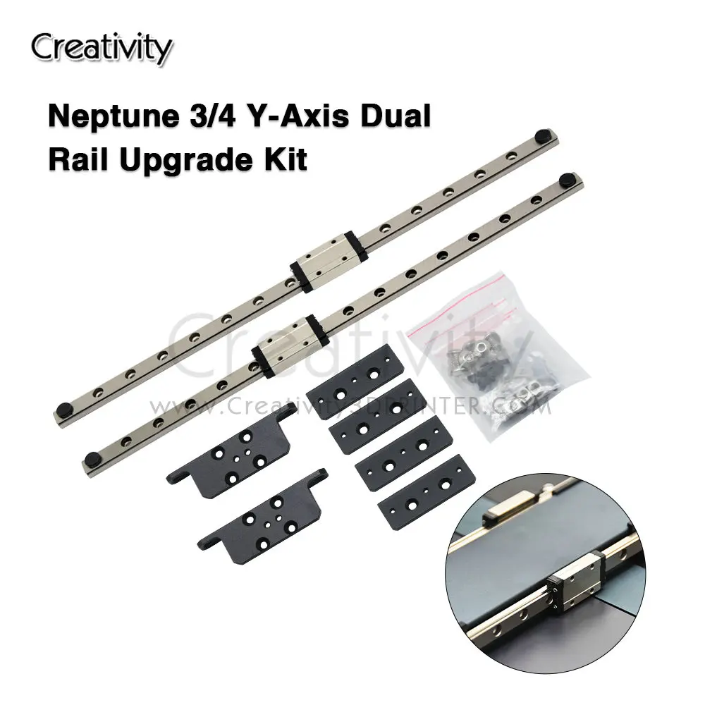 Neptune3/3Pro/4 Y-axis Upgrade Kit MGN9H 315MM Dual Linear Rail Y-axis Kit For Elegoo Neptune4 Neptune 3 Neptune3 Pro 3d printer