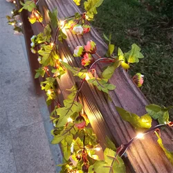 Enchanting Ivy Fairy LED String Lights - Indoor Decorative Garland with Battery Operation - 5M 50LEDs (7 - White Pink Rose)