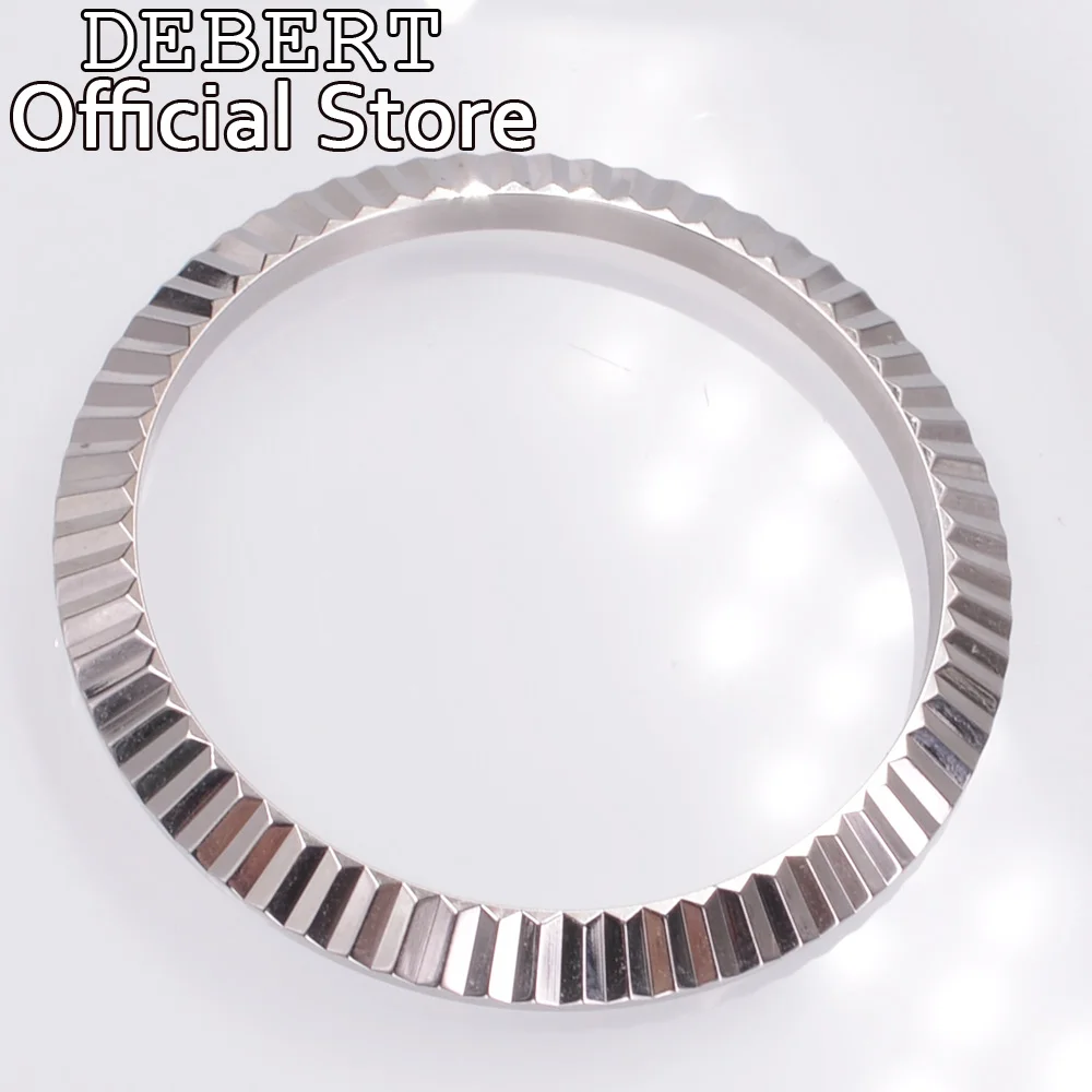 

DEBERT 39MM Stainless Steel Silver Bezel Insert For Case top cover Replacement Watch parts