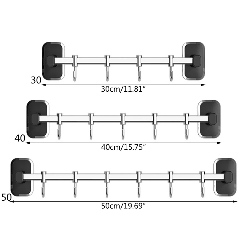 Space-saving Wall-mounted Kitchen Storage Multi-functional Hook Rack No Drill Kitchen Hook Rack for Cooking Essential Dropship images - 6