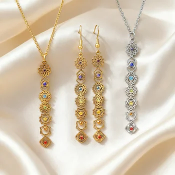 7 Chakra Zircon Necklace 1