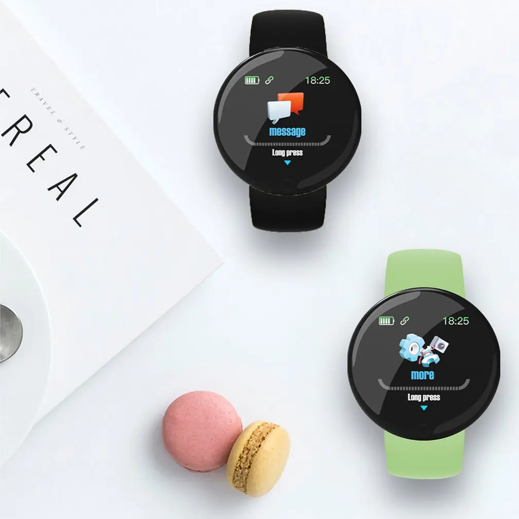 D18 Pro Ʈ ġ   IOS ȵ̵ Bluetooth ƮϽ  Sport Bracelet Heart Rate Blood Pressure Kids Smartwatch