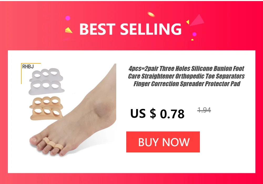 1Pair Toe Separator Hallux Valgus Bunion Corrector Hammer Toe Straightener Foot Pain Relief Orthopedic Pedicure Tools Foot Care