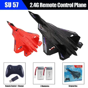 RC Plane SU57 Radio Control Airplane Light Fixed Wing Hand Throwing Su30 Foam Electric Remote Control Plane Toys for Children 1