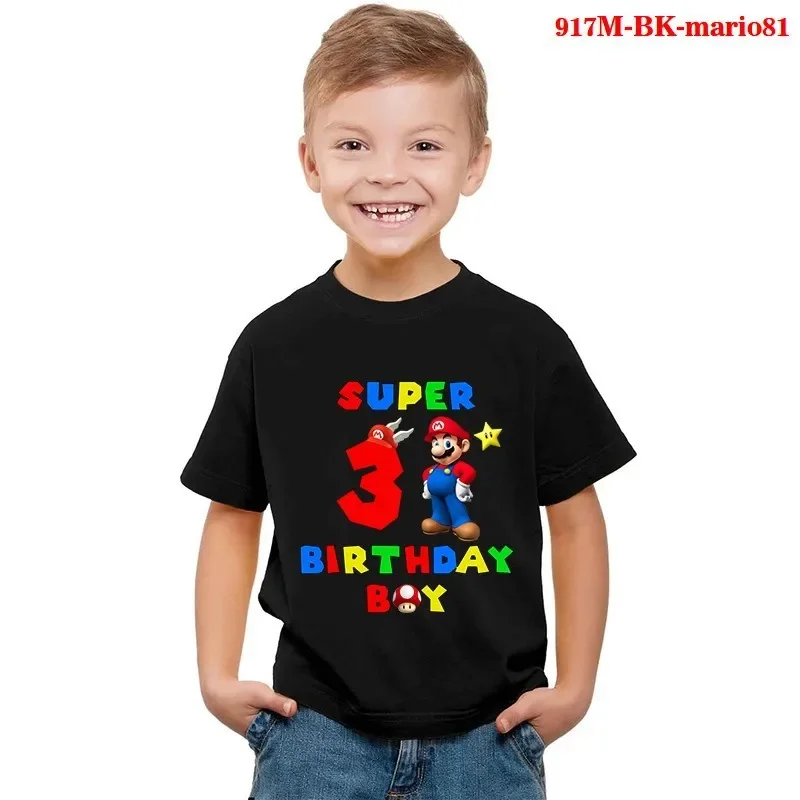 Haut Gamer Garçon T-shirt Super Mario Garçon 100% Coton, Design