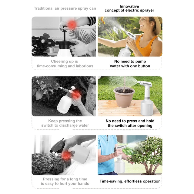 Elektromos Növényi Spray-Palack Usb Újratölthető Automatikus Öntözés Ködös Spray Palack Hordozható Kézi Kerti Permetező Szerszámok - Image 6